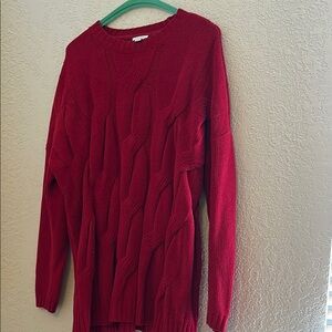 J. Jill Rich Red Textured Sweate-Med. Tall Red